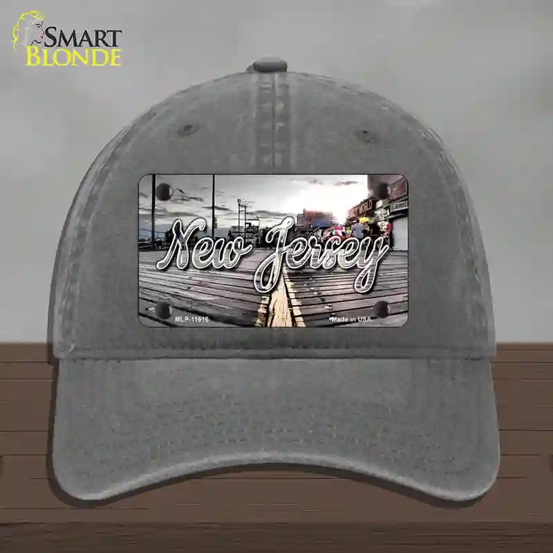 HAT08-MLP-11616 4 x 2.2 in. Jersey Boardwalk State Novelty License Plate Hat, Charcoal - Unconstructed Cotton