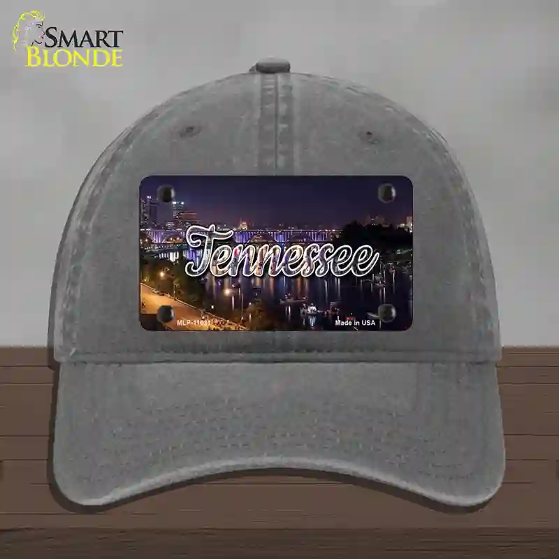 HAT08-MLP-11631 4 x 2.2 in. Tennessee Bridge Lights State Novelty License Plate Hat, Charcoal - Unconstructed Cotton