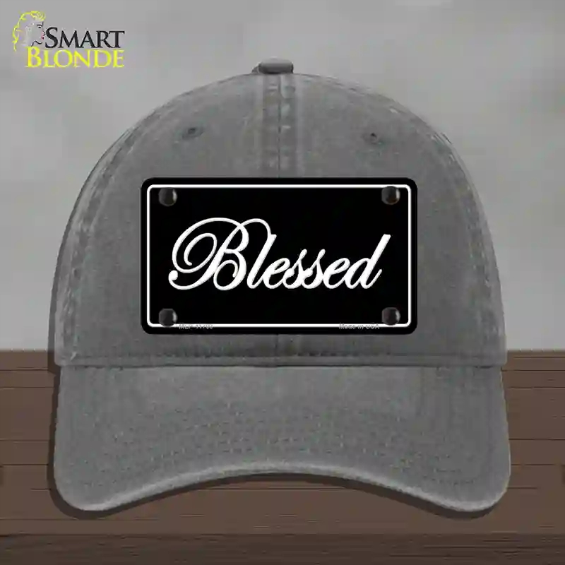 HAT08-MLP-11703 4 x 2.2 in. Blessed Black Novelty License Plate Hat, Charcoal - Unconstructed Cotton