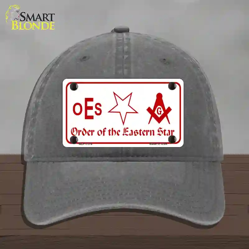 HAT08-MLP-1176 4 x 2.2 in. The Eastern Star Novelty License Plate Hat, Charcoal - Unconstructed Cotton