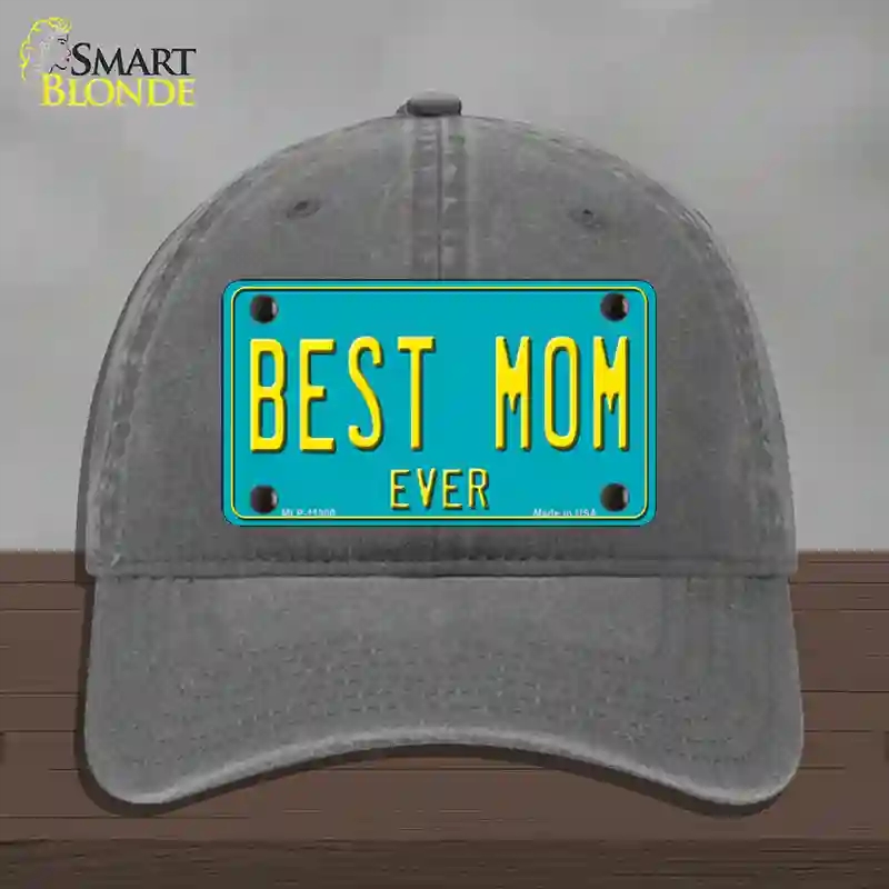 HAT08-MLP-11800 4 x 2.2 in. Best Mom Ever Novelty License Plate Hat, Charcoal - Unconstructed Cotton