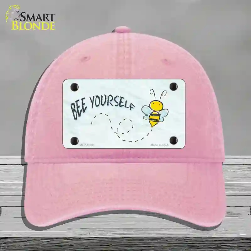 HAT12-MLP-11891 4 x 2.2 in. Bee Yourself Novelty License Plate Hat, Pink - Unconstructed Cotton