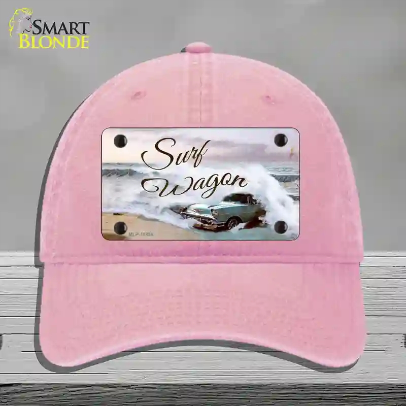 HAT12-MLP-11894 4 x 2.2 in. Surf Wagon Novelty License Plate Hat, Pink - Unconstructed Cotton
