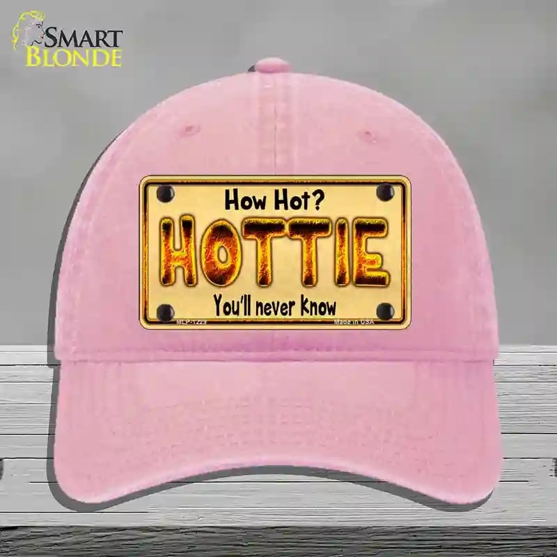 HAT12-MLP-1229 4 x 2.2 in. Hottie Know Novelty License Plate Hat, Pink - Unconstructed Cotton