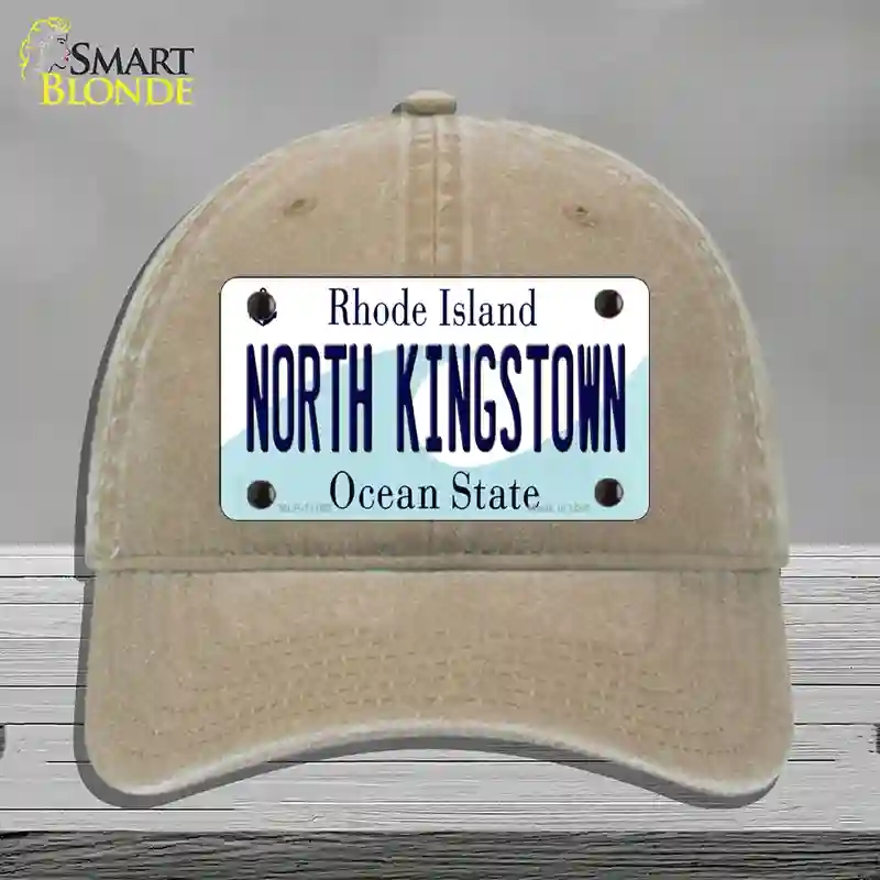 HAT09-MLP-11192 4 x 2.2 in. North Kingstown Rhode Island State Novelty License Plate Hat, Khaki - Unconstructed Cotton
