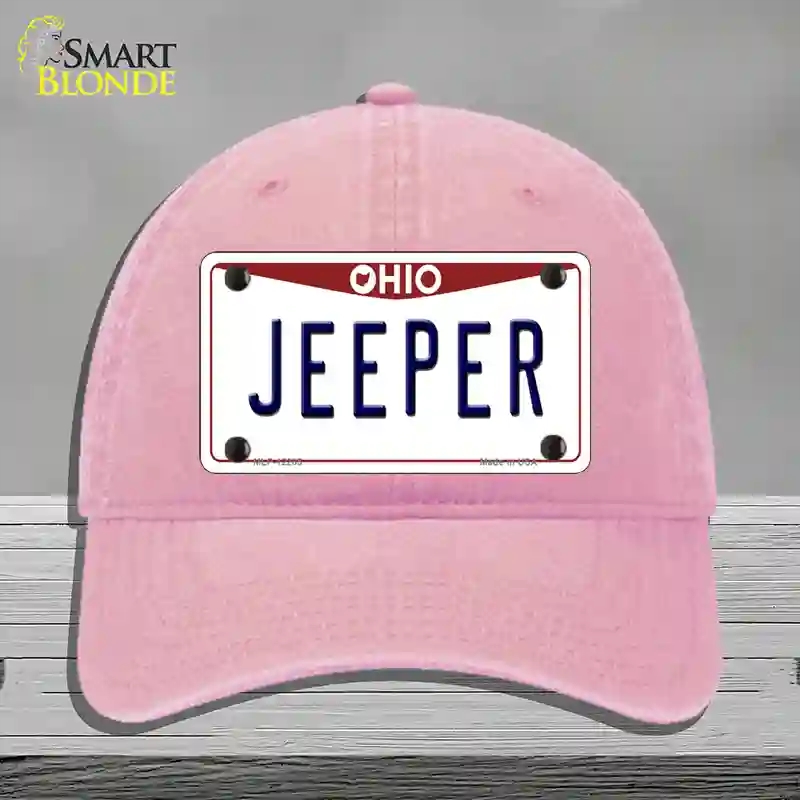 HAT12-MLP-12285 4 x 2.2 in. Ohio Jeeper Novelty License Plate Hat, Pink - Unconstructed Cotton