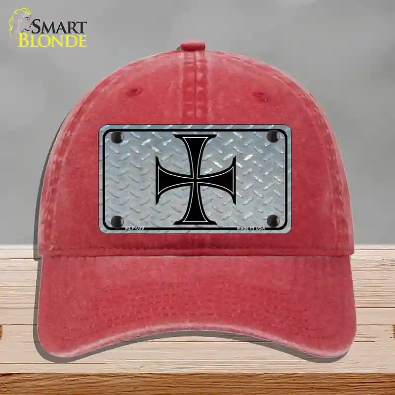 HAT13-MLP-039 4 x 2.2 in. Maltese Cross Novelty License Plate Hat, Red - Unconstructed Cotton