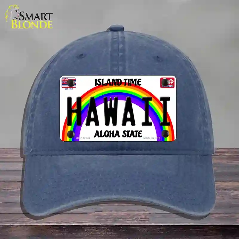 HAT11-MLP-12534 4 x 2.2 in. Hawaii Novelty License Plate Hat, Navy - Unconstructed Cotton