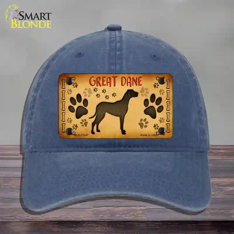 HAT11-MLP-10447 4 x 2.2 in. Great Dane Novelty License Plate Hat, Navy - Unconstructed Cotton