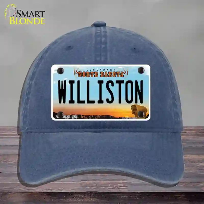 HAT11-MLP-10708 4 x 2.2 in. Williston North Dakota Novelty License Plate Hat, Navy - Unconstructed Cotton