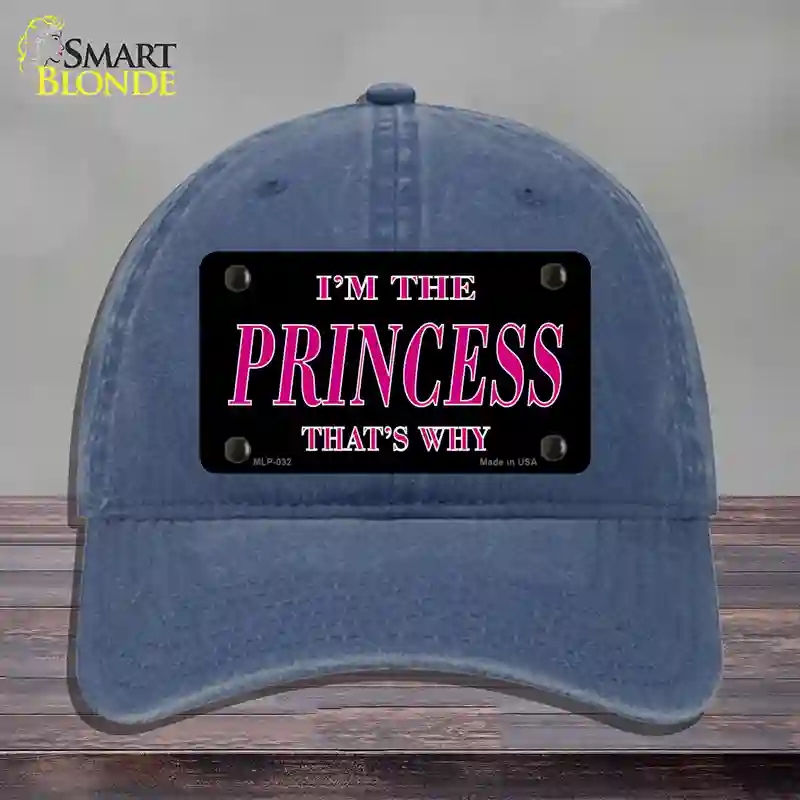 HAT11-MLP-032 4 x 2.2 in. Princess Thats Why Novelty License Plate Hat, Navy - Unconstructed Cotton