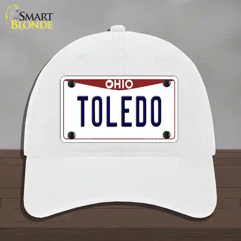 HAT14-MLP-10069 4 x 2.2 in. Toledo Ohio Novelty License Plate Hat, White - Unconstructed Cotton