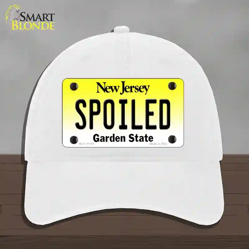 HAT14-MLP-10165 4 x 2.2 in. Spoiled Jersey Novelty License Plate Hat, White - Unconstructed Cotton
