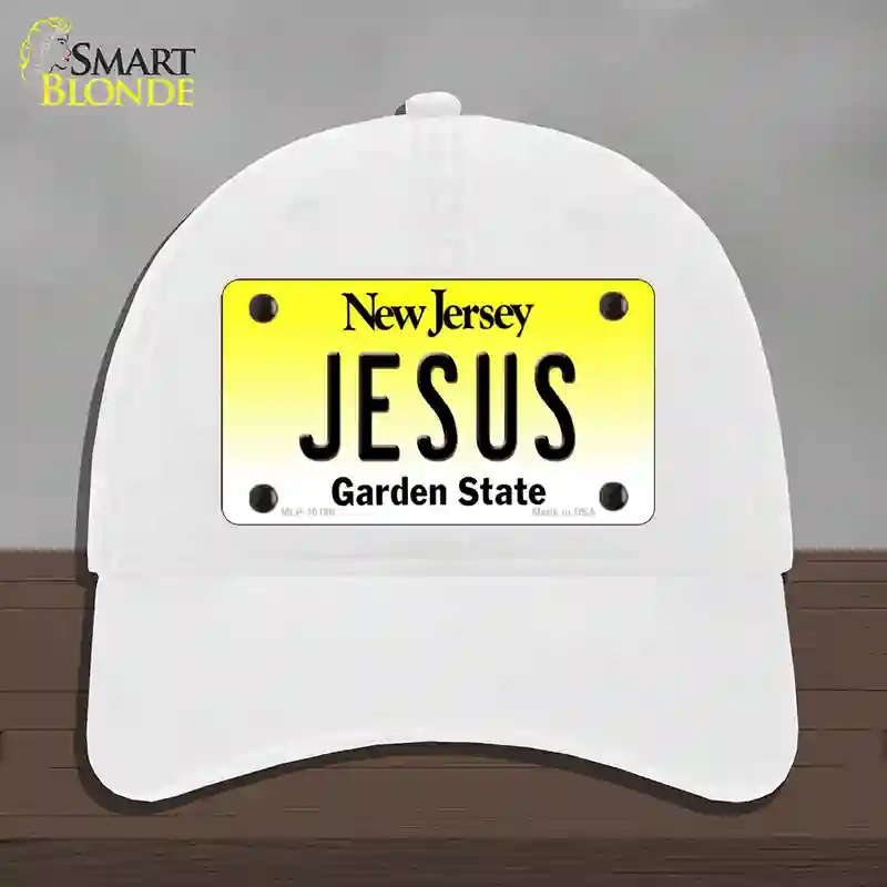 HAT14-MLP-10166 4 x 2.2 in. Jesus Jersey Novelty License Plate Hat, White - Unconstructed Cotton