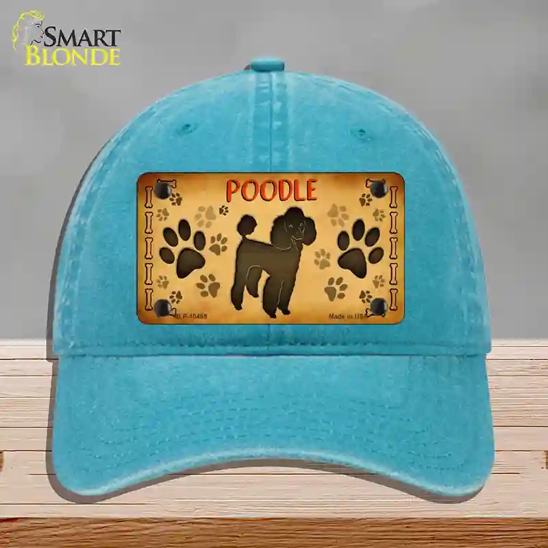 HAT10-MLP-10455 4 x 2.2 in. Poodle Novelty License Plate Hat, Lake Blue - Unconstructed Cotton