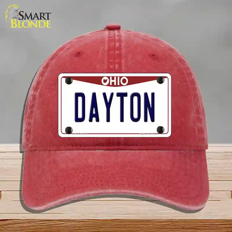 HAT13-MLP-10071 4 x 2.2 in. Dayton Ohio Novelty License Plate Hat, Red - Unconstructed Cotton