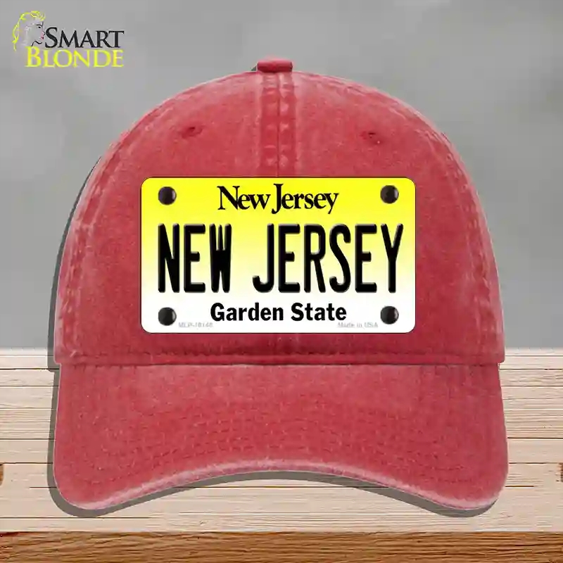 HAT13-MLP-10145 4 x 2.2 in. Jersey Garden State Novelty License Plate Hat, Red - Unconstructed Cotton