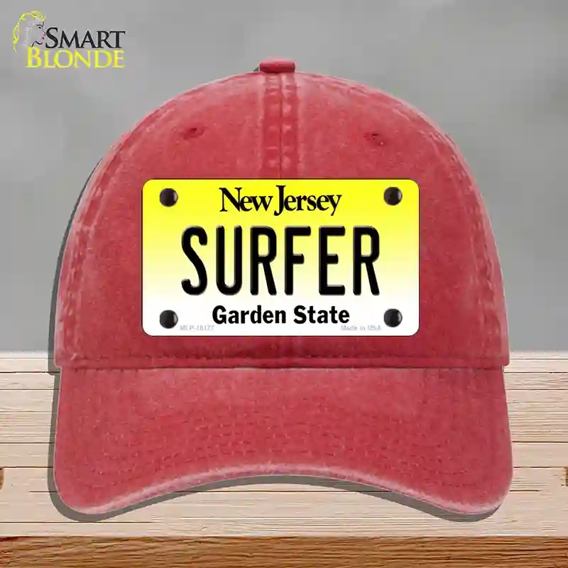 HAT13-MLP-10177 4 x 2.2 in. Surfer Jersey Novelty License Plate Hat, Red - Unconstructed Cotton