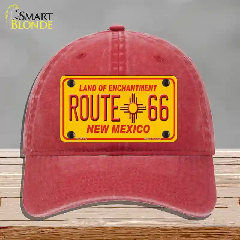 HAT13-MLP-103 4 x 2.2 in. Route 66 Mexico Novelty License Plate Hat, Red - Unconstructed Cotton
