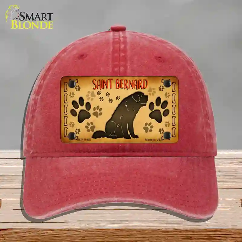 HAT13-MLP-10457 4 x 2.2 in. Saint Bernard Novelty License Plate Hat, Red - Unconstructed Cotton