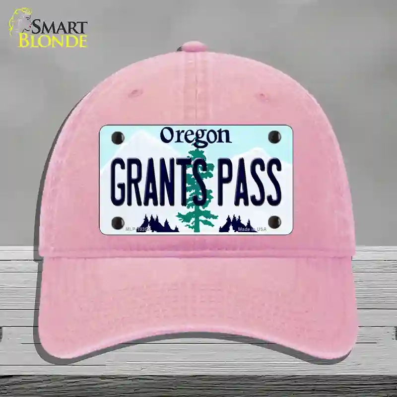 HAT12-MLP-10352 4 x 2.2 in. Grants Pass Oregon Novelty License Plate Hat, Pink - Unconstructed Cotton