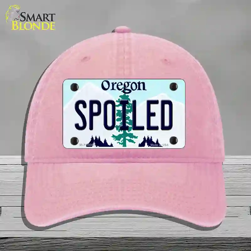 HAT12-MLP-10367 4 x 2.2 in. Spoiled Oregon Novelty License Plate Hat, Pink - Unconstructed Cotton