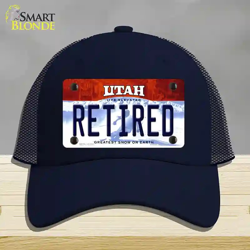 HAT16-MLP-10207 4 x 2.2 in. Retired Utah Novelty License Plate Hat, Navy - Mesh