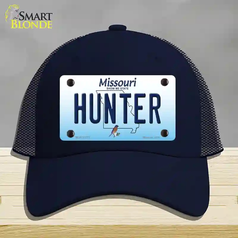 HAT16-MLP-10272 4 x 2.2 in. Hunter Missouri Novelty License Plate Hat, Navy - Mesh