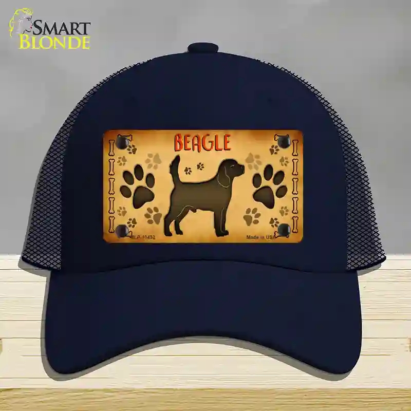 HAT16-MLP-10432 4 x 2.2 in. Beagle Novelty License Plate Hat, Navy - Mesh