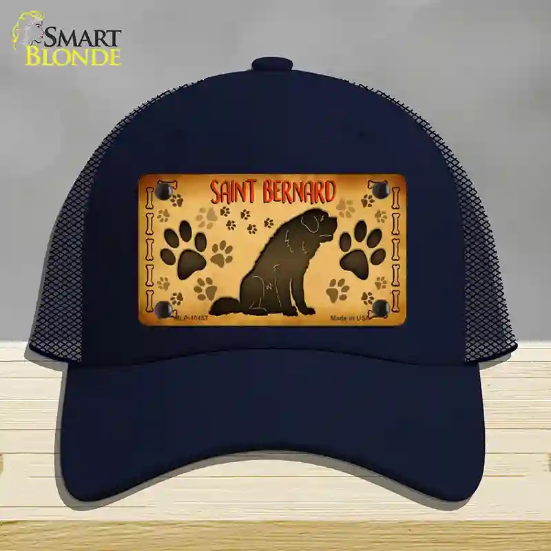 HAT16-MLP-10457 4 x 2.2 in. Saint Bernard Novelty License Plate Hat, Navy - Mesh