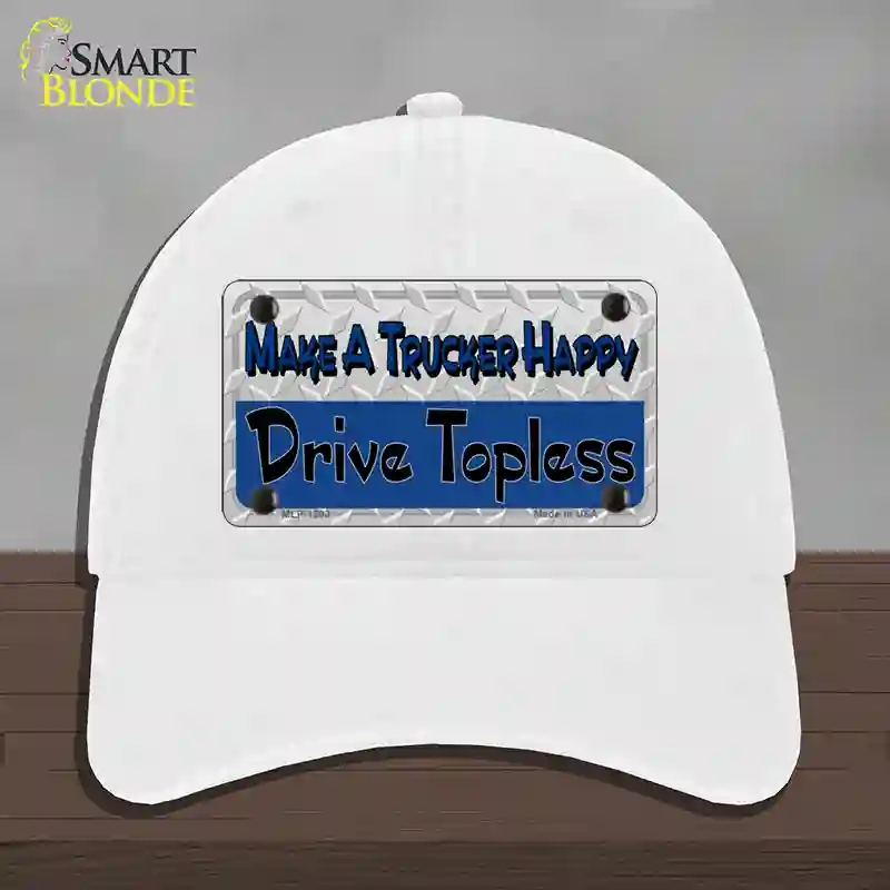 HAT14-MLP-1203 4 x 2.2 in. Make A Mesh Happy Novelty License Plate Hat, White - Unconstructed Cotton
