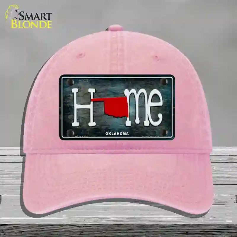 HAT12-MLP-12027 4 x 2.2 in. Oklahoma Home State Outline Novelty License Plate Hat, Pink - Unconstructed Cotton