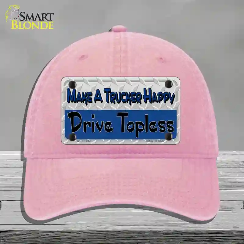 HAT12-MLP-1203 4 x 2.2 in. Make A Mesh Happy Novelty License Plate Hat, Pink - Unconstructed Cotton