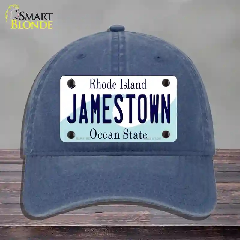 HAT11-MLP-11193 4 x 2.2 in. Jamestown Rhode Island State Novelty License Plate Hat, Navy - Unconstructed Cotton