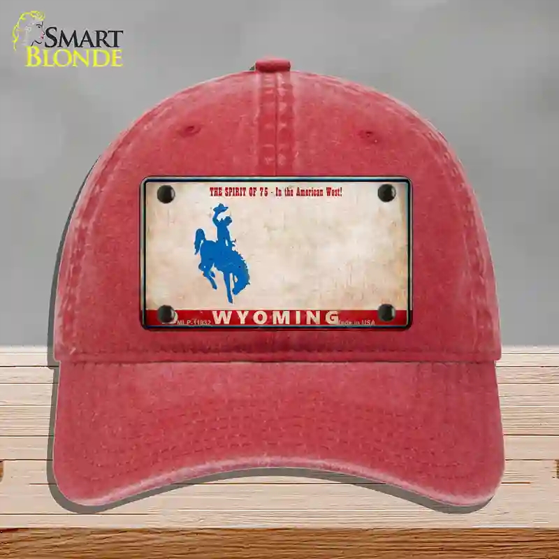 HAT13-MLP-11932 4 x 2.2 in. Wyoming Rusty Novelty License Plate Hat, Red - Unconstructed Cotton