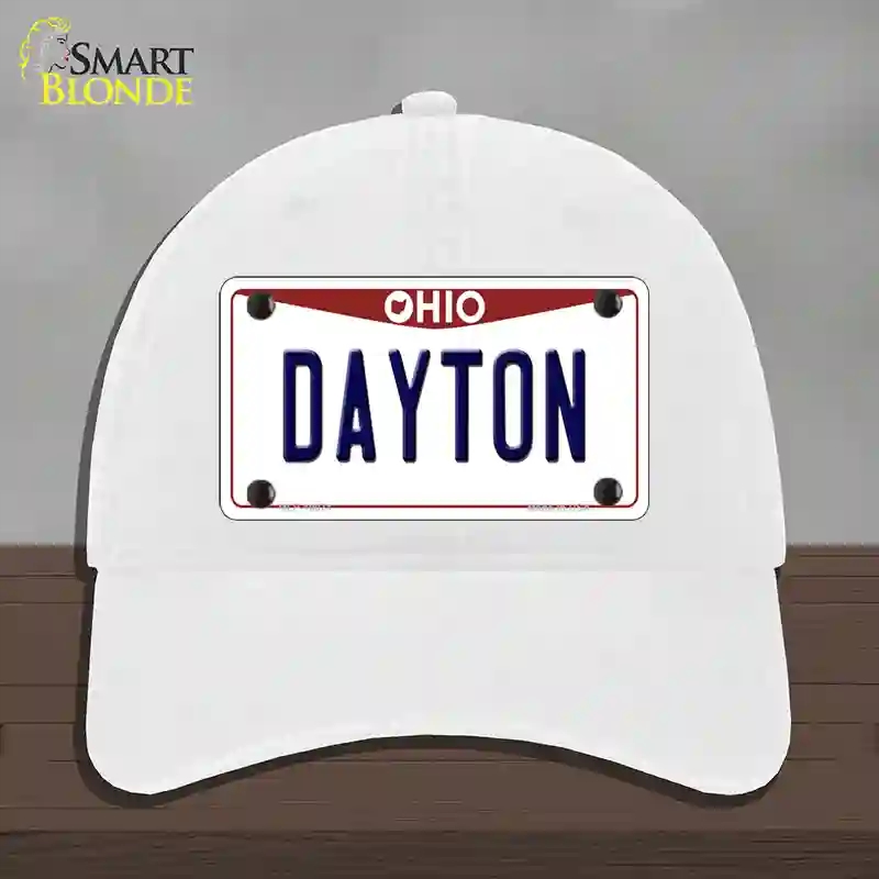 HAT14-MLP-10071 4 x 2.2 in. Dayton Ohio Novelty License Plate Hat, White - Unconstructed Cotton