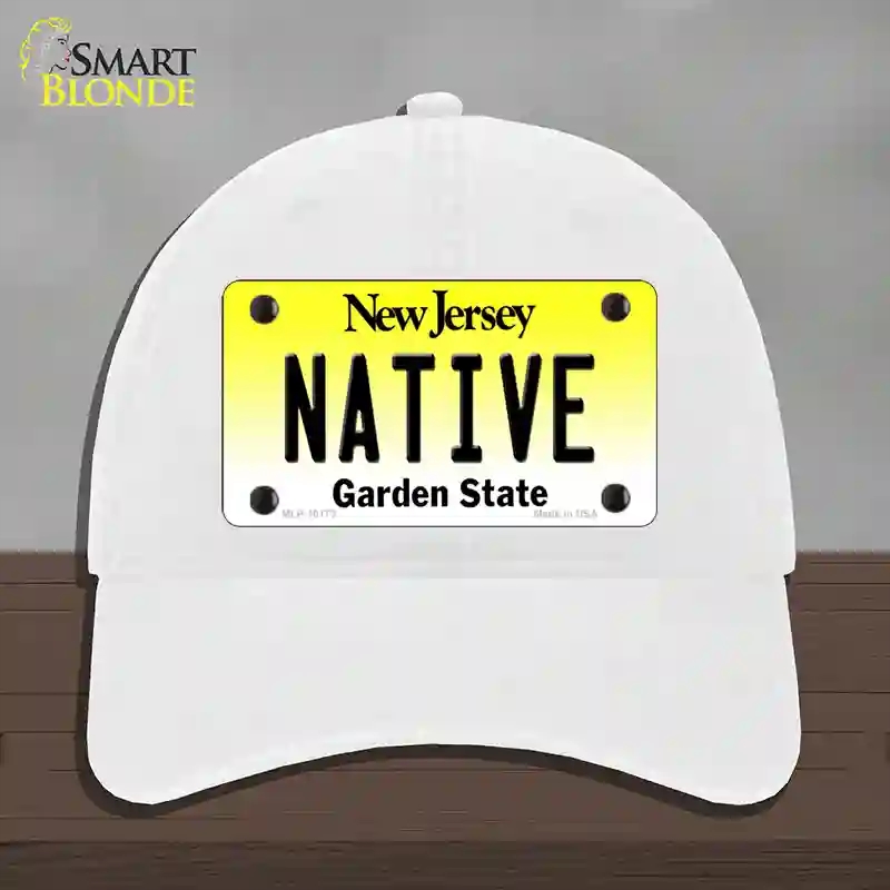 HAT14-MLP-10173 4 x 2.2 in. Native Jersey Novelty License Plate Hat, White - Unconstructed Cotton
