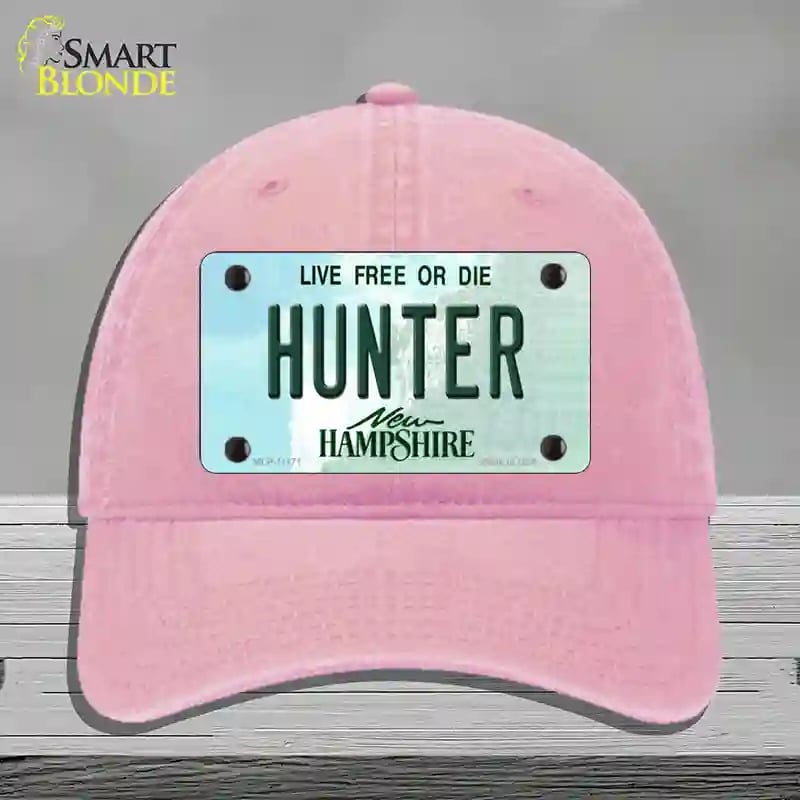 HAT12-MLP-11171 4 x 2.2 in. Hunter Hampshire State Novelty License Plate Hat, Pink - Unconstructed Cotton