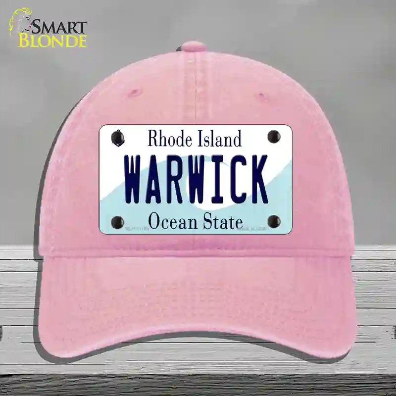 HAT12-MLP-11184 4 x 2.2 in. Warwick Rhode Island State Novelty License Plate Hat, Pink - Unconstructed Cotton