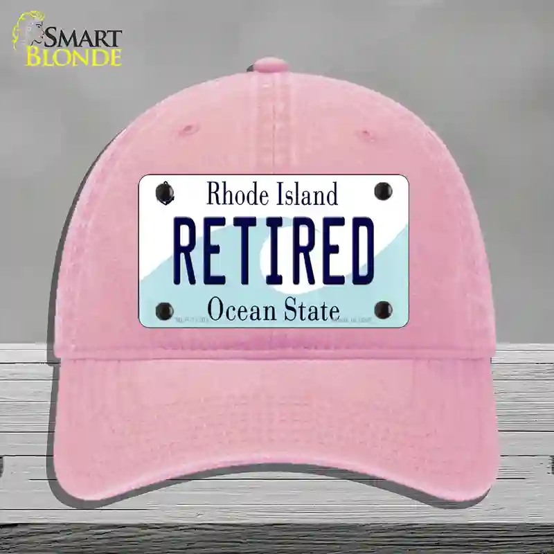 HAT12-MLP-11201 4 x 2.2 in. Retired Rhode Island State Novelty License Plate Hat, Pink - Unconstructed Cotton