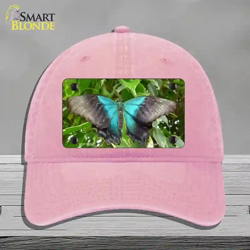 HAT12-MLP-11237 4 x 2.2 in. Butterfly Blue & Black Novelty License Plate Hat, Pink - Unconstructed Cotton