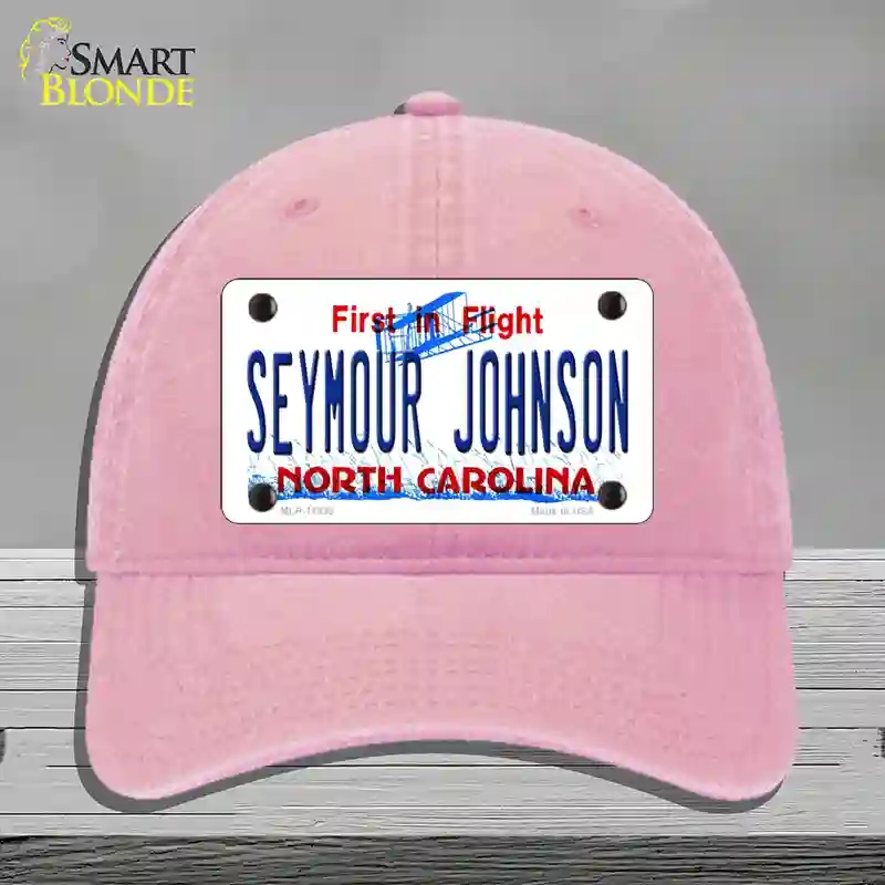 HAT12-MLP-11835 4 x 2.2 in. Seymour Johnson North Carolina Novelty License Plate Hat, Pink - Unconstructed Cotton