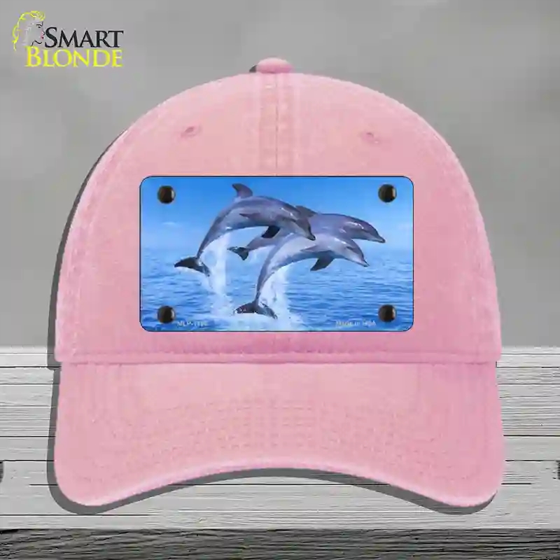 HAT12-MLP-1186 4 x 2.2 in. Dolphins Novelty License Plate Hat, Pink - Unconstructed Cotton