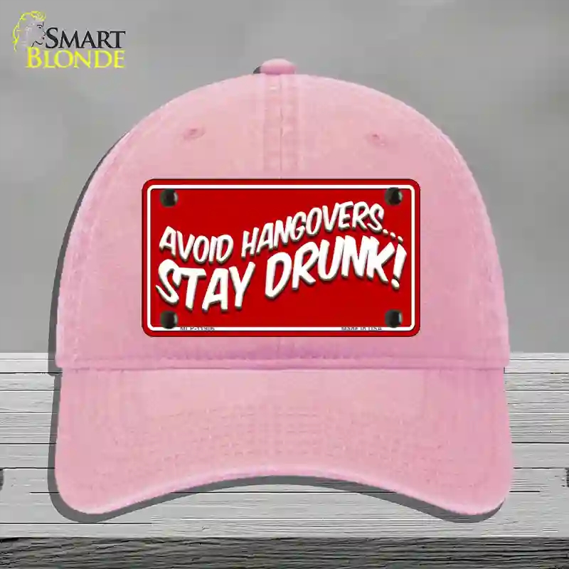 HAT12-MLP-11906 4 x 2.2 in. Avoid Hangovers Novelty License Plate Hat, Pink - Unconstructed Cotton