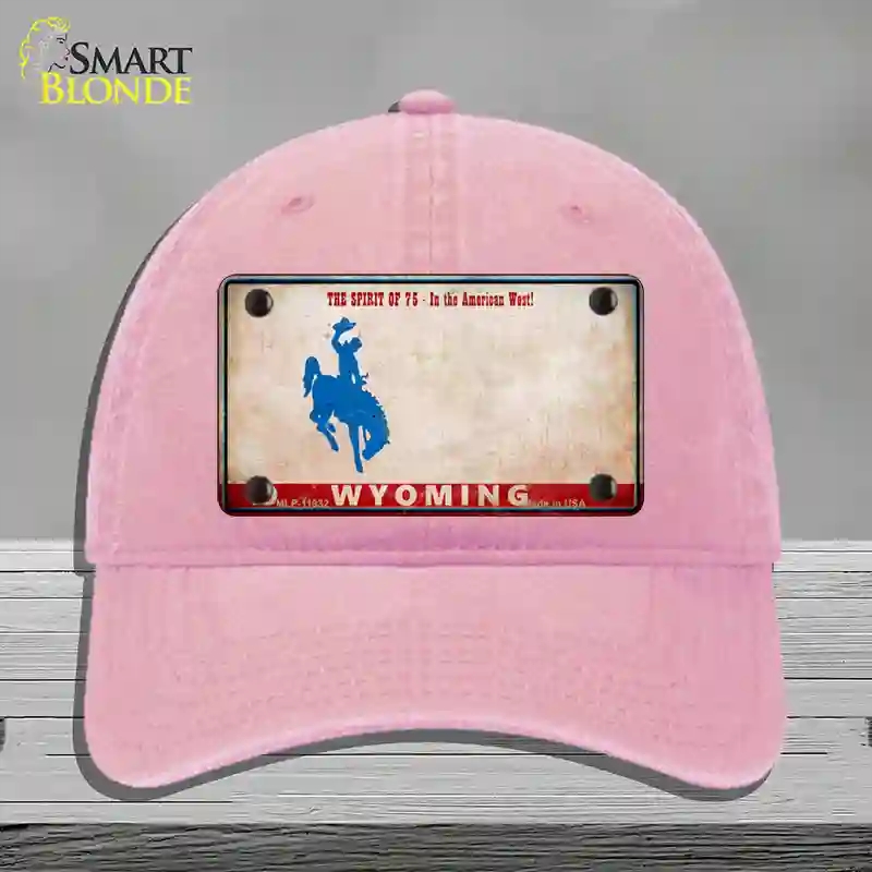HAT12-MLP-11932 4 x 2.2 in. Wyoming Rusty Novelty License Plate Hat, Pink - Unconstructed Cotton