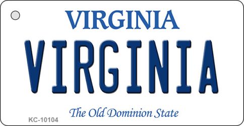 KC-10104 1.5 x 3 in. Virginia State License Plate Key Chain