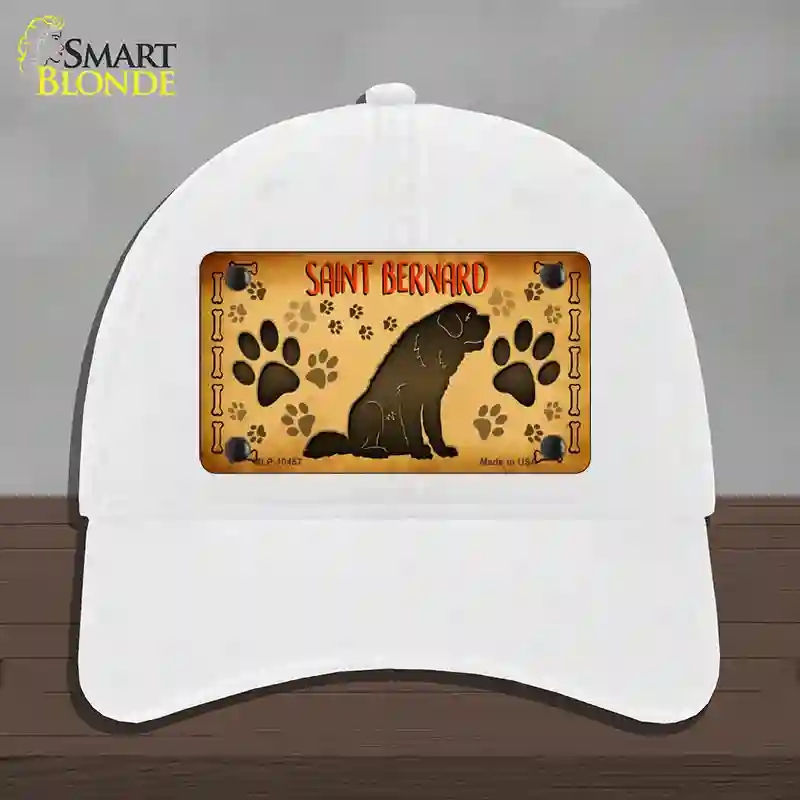 HAT14-MLP-10457 4 x 2.2 in. Saint Bernard Novelty License Plate Hat, White - Unconstructed Cotton