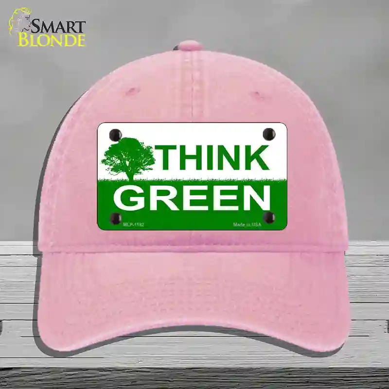 HAT12-MLP-1192 4 x 2.2 in. Think Green Novelty License Plate Hat, Pink - Unconstructed Cotton