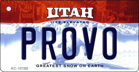 KC-10188 1.5 x 3 in. Provo Utah State License Plate Key Chain