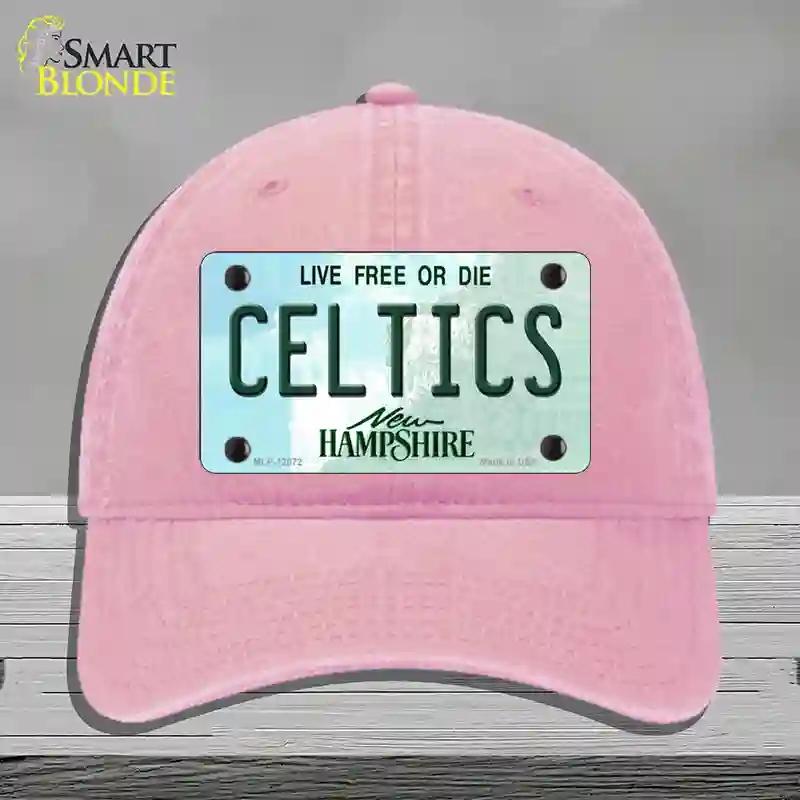 HAT12-MLP-12072 4 x 2.2 in. Celtics Hampshire State Novelty License Plate Hat, Pink - Unconstructed Cotton
